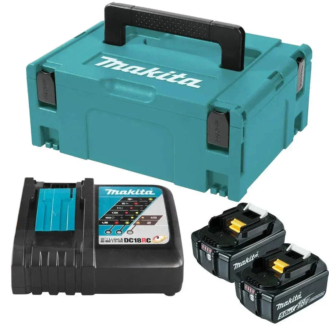 Makita 18V LXT 5.0Ah Battery Kit – 2 Batteries, Charger & Protective Case