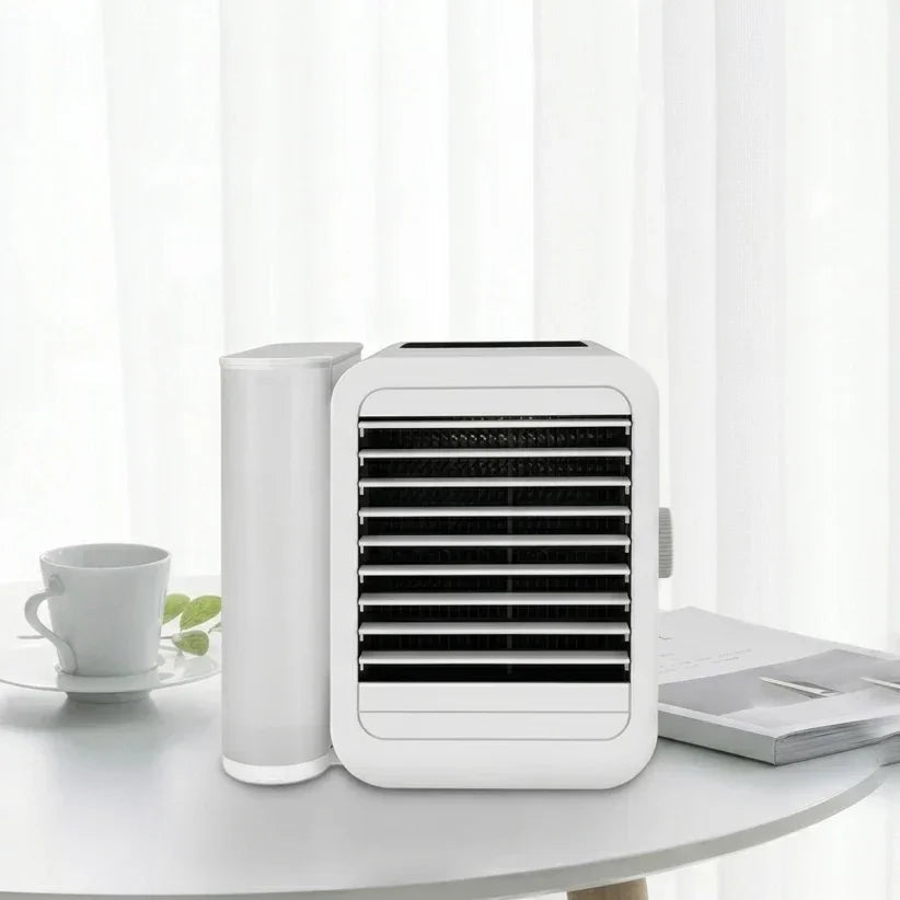 Portable Mini Air Cooler with 1000ml Water Tank – 99-Speed USB Powered Fan with Aromatherapy Function | 20W