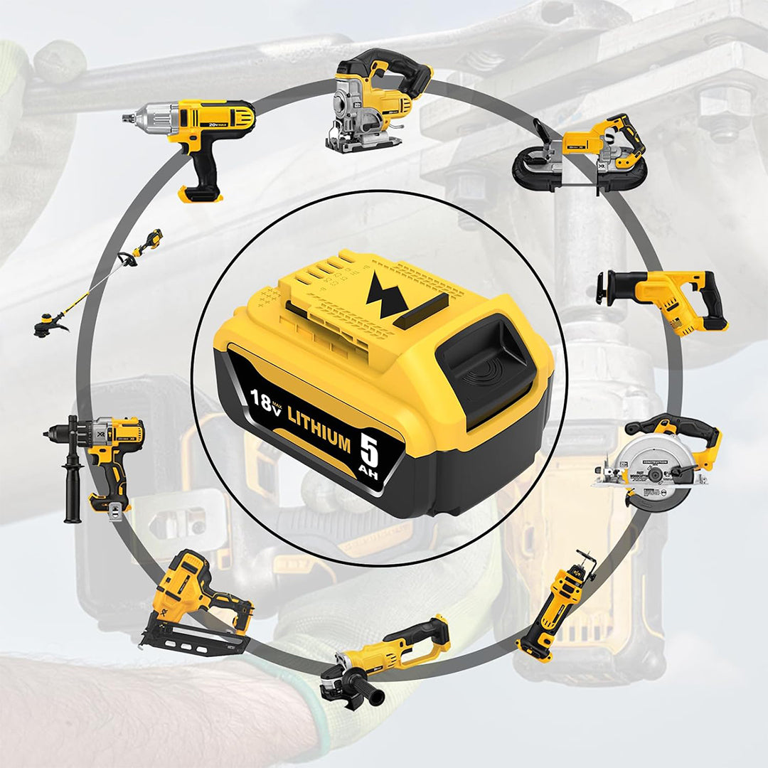 DeWalt 18V 5.0Ah Battery Combo Kit – Twin Rechargeable Battery Pack
