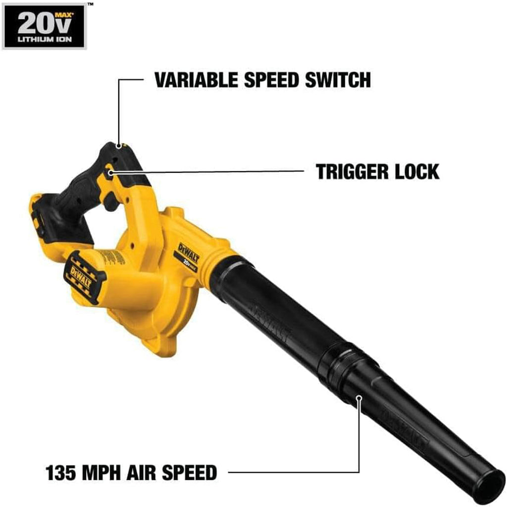 DeWalt Cordless Leaf Blower Kit with Dual 5.0Ah Li-Ion Batteries – Battery Powered Garden Tool