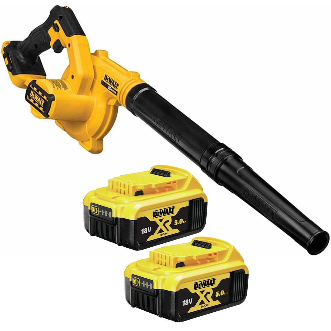 DeWalt Cordless Leaf Blower Kit with Dual 5.0Ah Li-Ion Batteries – Battery Powered Garden Tool