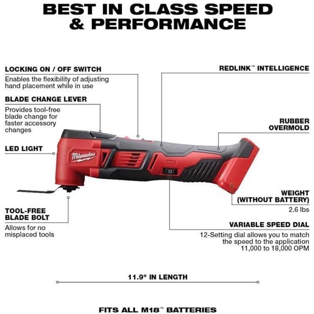 Milwaukee 18V LXT Cordless Multi-Tool Bundle – DTM51Z with Twin 5.0Ah Li-Ion Batteries