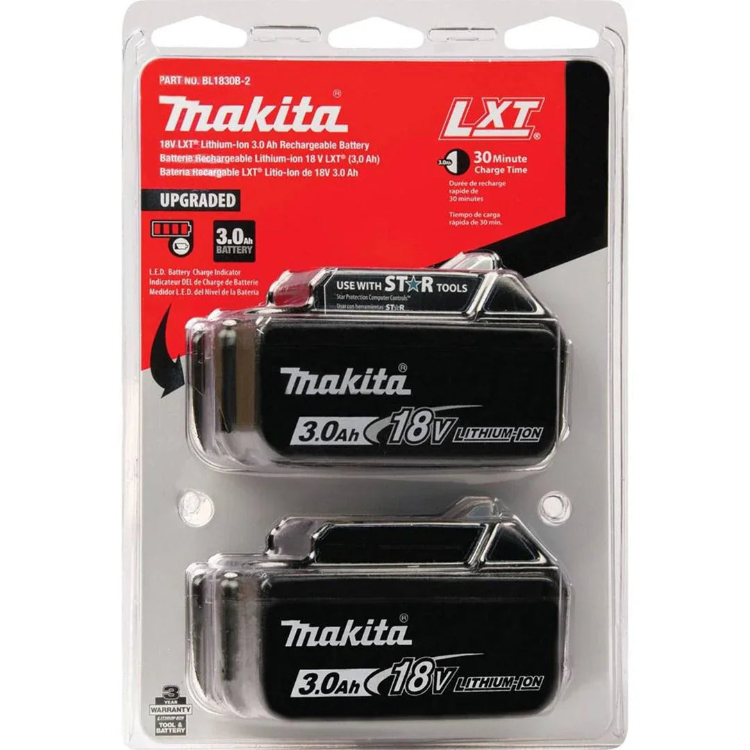 Makita 18V 3.0Ah Li-Ion Battery Pack (2-Pack)