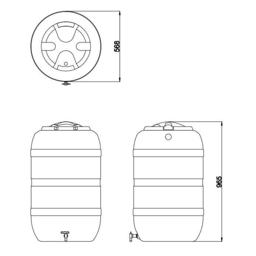 FloPlast Standard Water Butt – 210 Litre Rainwater Storage Tank